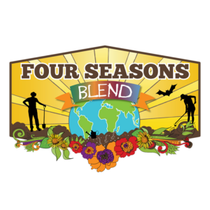 Colorful logo of Four Seasons Bulk Soil – Four Seasons Blend, which combines peat moss and coco coir