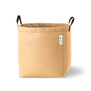 Handles on the GeoPot Fabric Pot make it easier to move plants around the garden