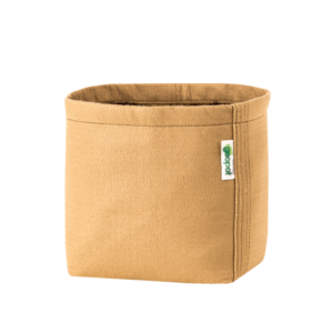 The tan GeoPot Fabric Pot, which helps reduce root-zone temperature in extreme heat