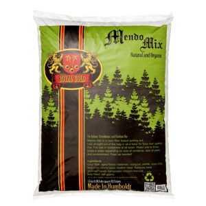 Bag of Royal Gold Soil – Mendo Mix, which promotes water retention and oxygen-holding capacity