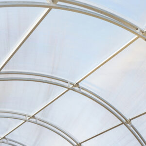 Greenhouse covering using 6-mil non-woven poly, which offers excellent light transmission