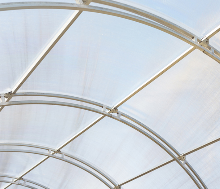 Greenhouse covering using 6-mil non-woven poly, which offers excellent light transmission