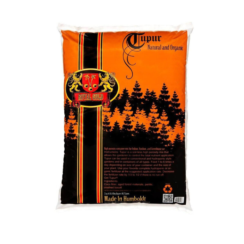 Bag of Royal Gold Soil – Tupur, which works well in drip, ebb-and-flow, deep water culture, and aquaponics systems