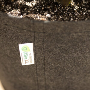 Close up of a G-Lite Fabric Pot details its durable double stitching and bonded polyester thread