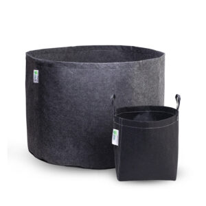 The G-Lite Fabric Pot with handles next to the grey G-Lite XL, used for larger plants