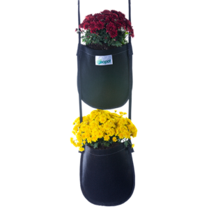 Gorgeous blooms thriving in the 2-Pocket GeoPot Hanging Garden