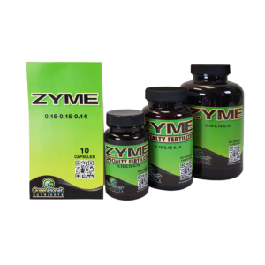 The different sizes available of Green Planet Nutrients – Zyme Caps, a blend of enzymes and biocatalysts