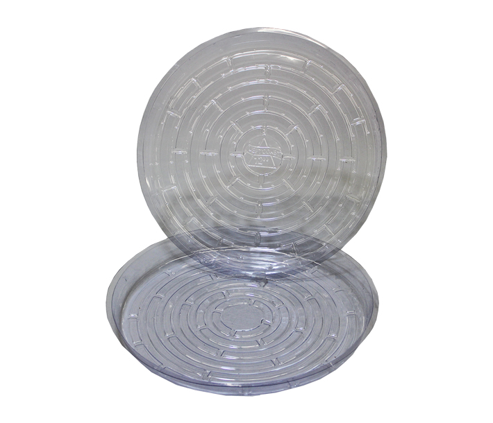 The 10" Clear Round Saucer helps contain water from any type of pot