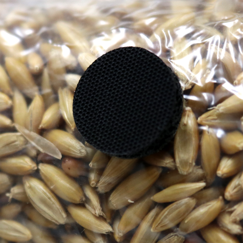 Closeup of injection port on grain spawn bag.