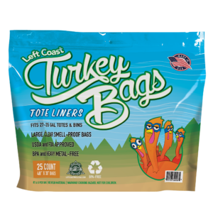 Left Coast Turkey Bags Tote Liners fits 27-35 gallon totes and bins