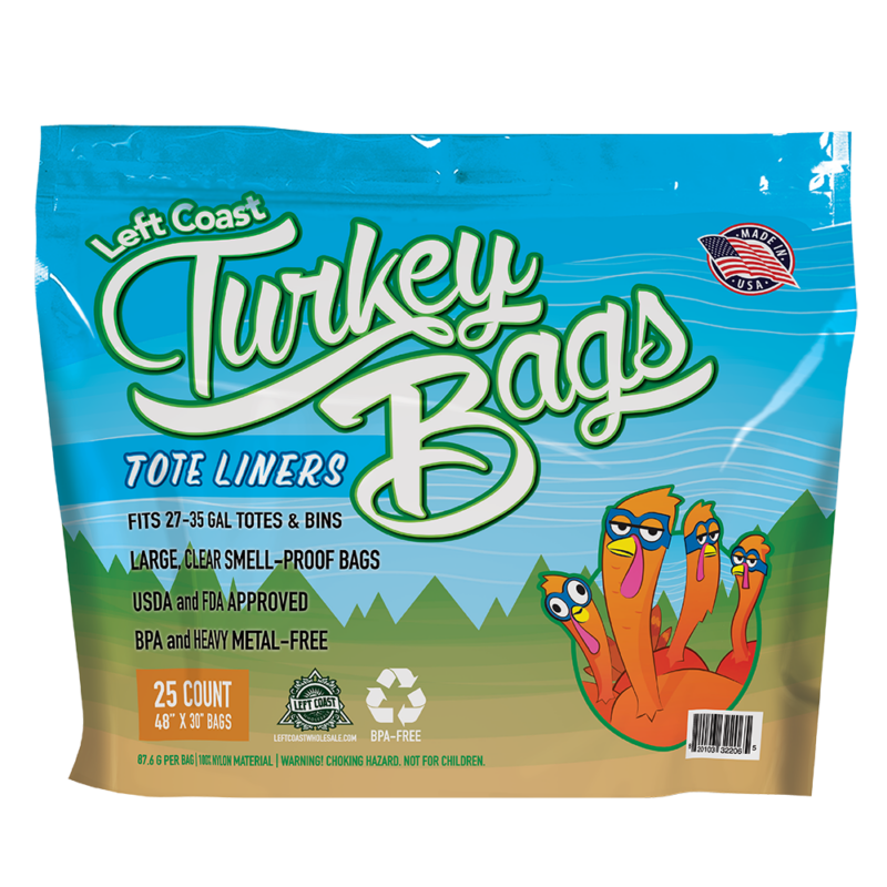 Left Coast Turkey Bags Tote Liners fits 27-35 gallon totes and bins