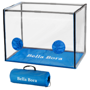 Bella Bora Still Air Box with blue carrying case.