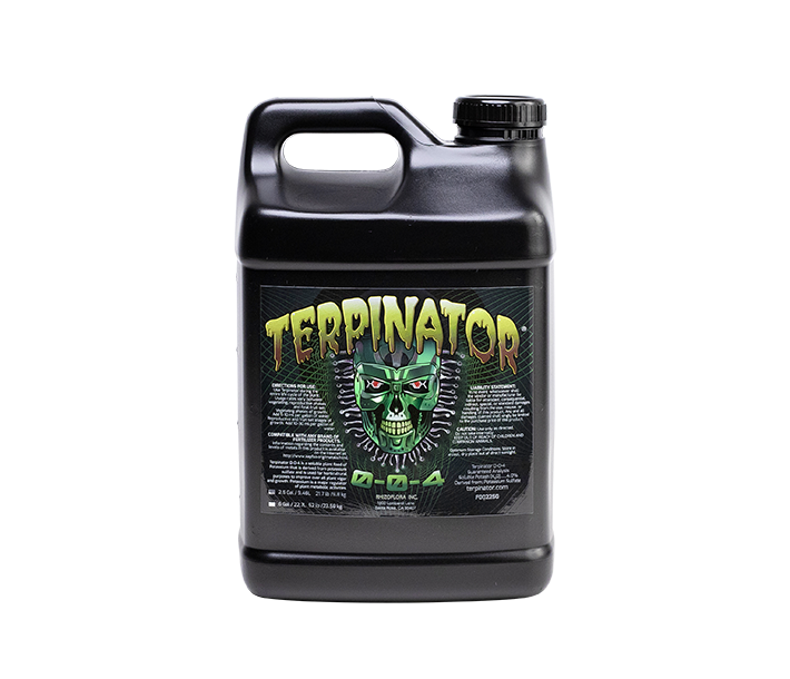 Terpinator, here in 15-gallon size, has no heavy metals or PGRs
