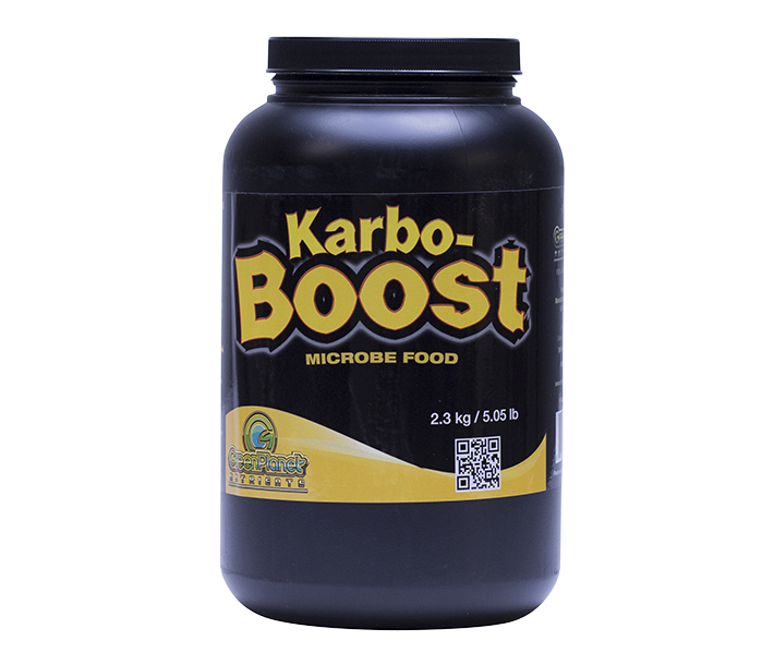 The 5 lb. size of Green Planet Nutrients Karbo Boost, which helps support heavy fruiting