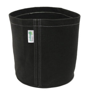 The vase-like shape of the GeoPot Round Bottom Fabric Pot helps showcase decorative plants