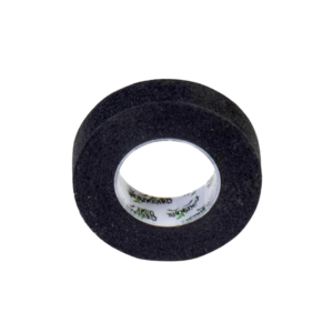 A roll of black micropore tape, a cloth tape with applications in mycology and mushroom growing that allows air exchange.