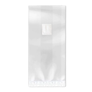 A clear, autoclavable plastic bag with a square white filter patch at the top designed for growing mushrooms.