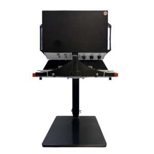 Flocube impulse sealer stand with adjustable height on transparent background