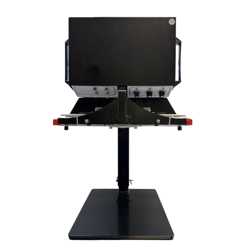 Flocube impulse sealer stand with adjustable height on transparent background