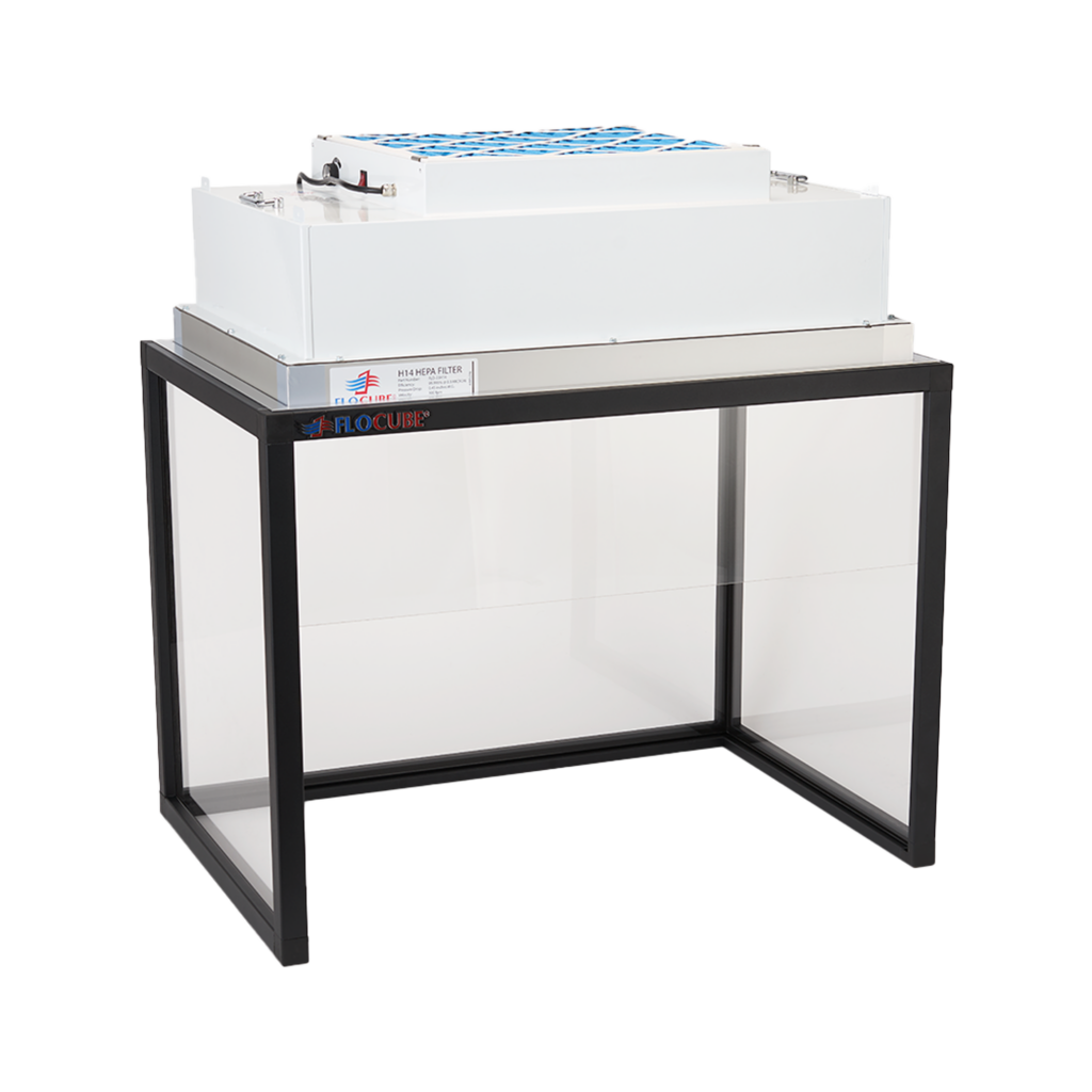 Flocube ProFlow 2x3 vertical clean bench with HEPA filter with transparent background