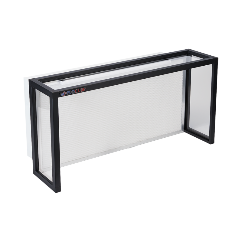 Flocube ProFlow 2x4 horizontal clean bench with HEPA filter with transparent background